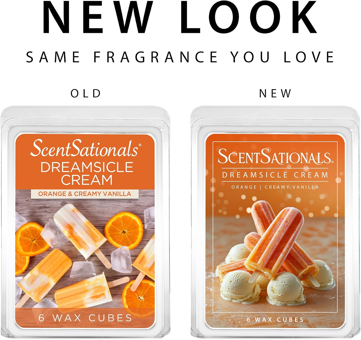 ScentSationals Dreamsicle Cream Scented Wax Melts - Orange & Creamy Vanilla Scent, 10oz (24 Cubes)