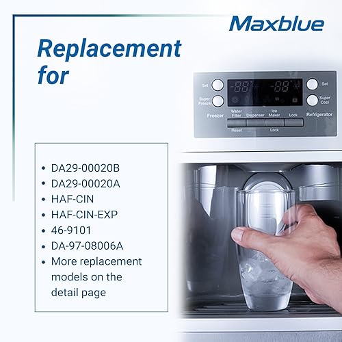 Miniatura 4 de Maxblue DA29-00020B Filtro de agua para refrigerador, repuesto para Samsung HAF-CIN/EXP, DA29-00020A/B, DA97-08006A, RF28HMEDBSR, RF4287HARS,