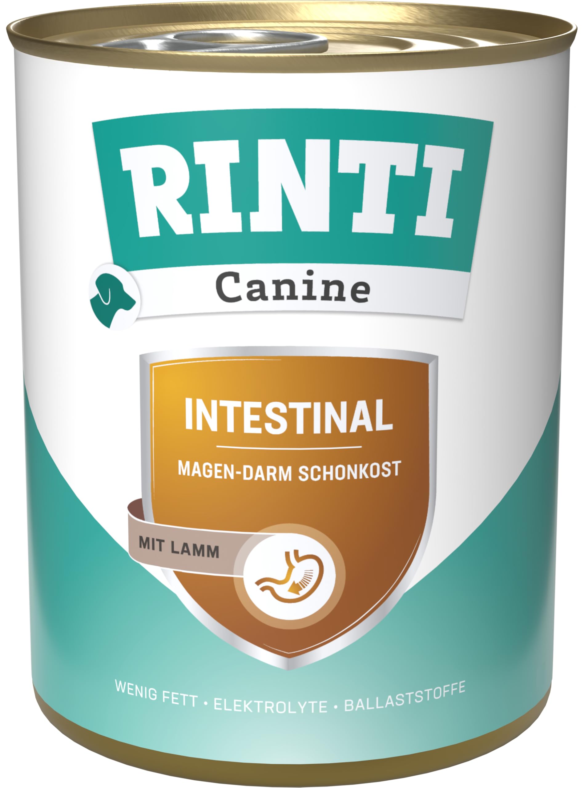RINTI - Canine Intestinal | Leicht verdauliches Diät Nassfutter für ausgewachsene Hunde mit gastrointestinalen Problemen. Alleinfutter mit erhöhtem Elektrolytgehalt in der Dose | 6x800g Lamm