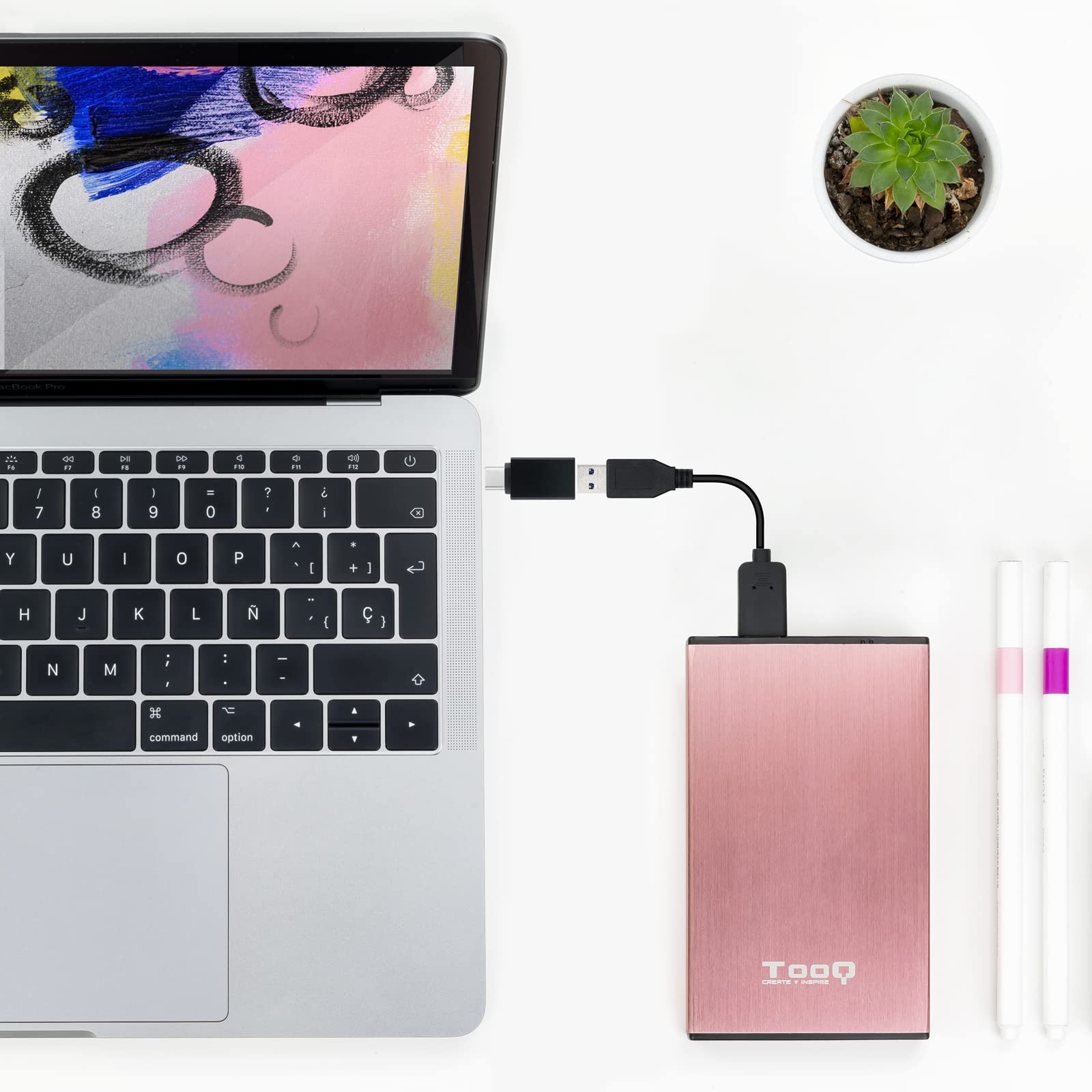 Nanocable 10.02.0010 - Adattatore USB-C verso USB 3.1, USB-C/M-USB-A/H, Alluminio, Noir