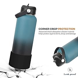 Sport lid Bottle Boot fit hydroflask 32oz 40oz Wide Mouth Water Bottle,Flex Spout Lid with Silicone Sleeve Bottle Boot fit Hydro Flask Bottle Straws Top Accessories