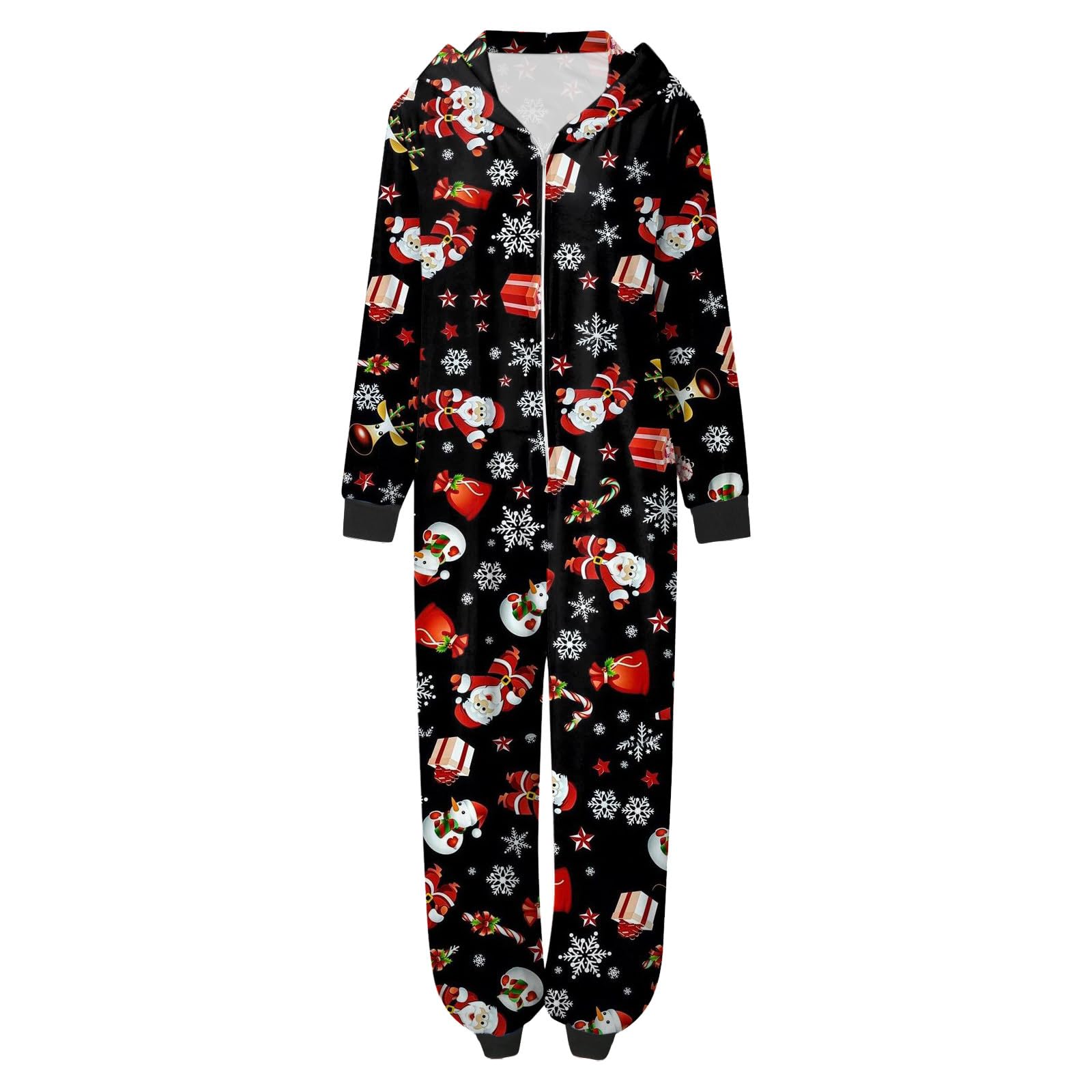 Genérico Mono Familiar de Navidad para Mamá Pijamas Suave con Estampado Cuadros Manga Larga Pelele Casual Fiesta Fiesta con Patrón de Cabeza Grande