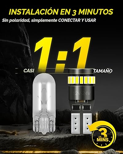 Miniatura 7 de Bombillas LED superbrillantes tamaño 194 Auxito 168 2825 W5W T10 cuña 24 conjunto de chips 3014 SMD bombillas LED de repuesto sin errores para autos