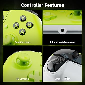 Wired Controller for Xbox One, Wired Xbox one USB Gamepad Controller Compatible with X-box S/X/PC Windows 10/11 with 3.5mm Headset Audio Jack（Yellow）