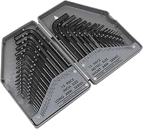 VICTOOL Jogo de 30 Peças Chave Allen | Medidas SAE 0,028–3/8 Polegada e Métricas 0,7–10 mm | Com Estojo de Armazenamento