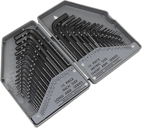 VICTOOL Jogo de 30 Peças Chave Allen | Medidas SAE 0,028–3/8 Polegada e Métricas 0,7–10 mm | Com Estojo de Armazenamento