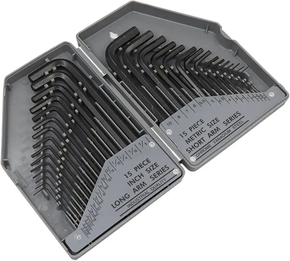 VICTOOL Jogo de 30 Peças Chave Allen | Medidas SAE 0,028–3/8 Polegada e Métricas 0,7–10 mm | Com Estojo de Armazenamento