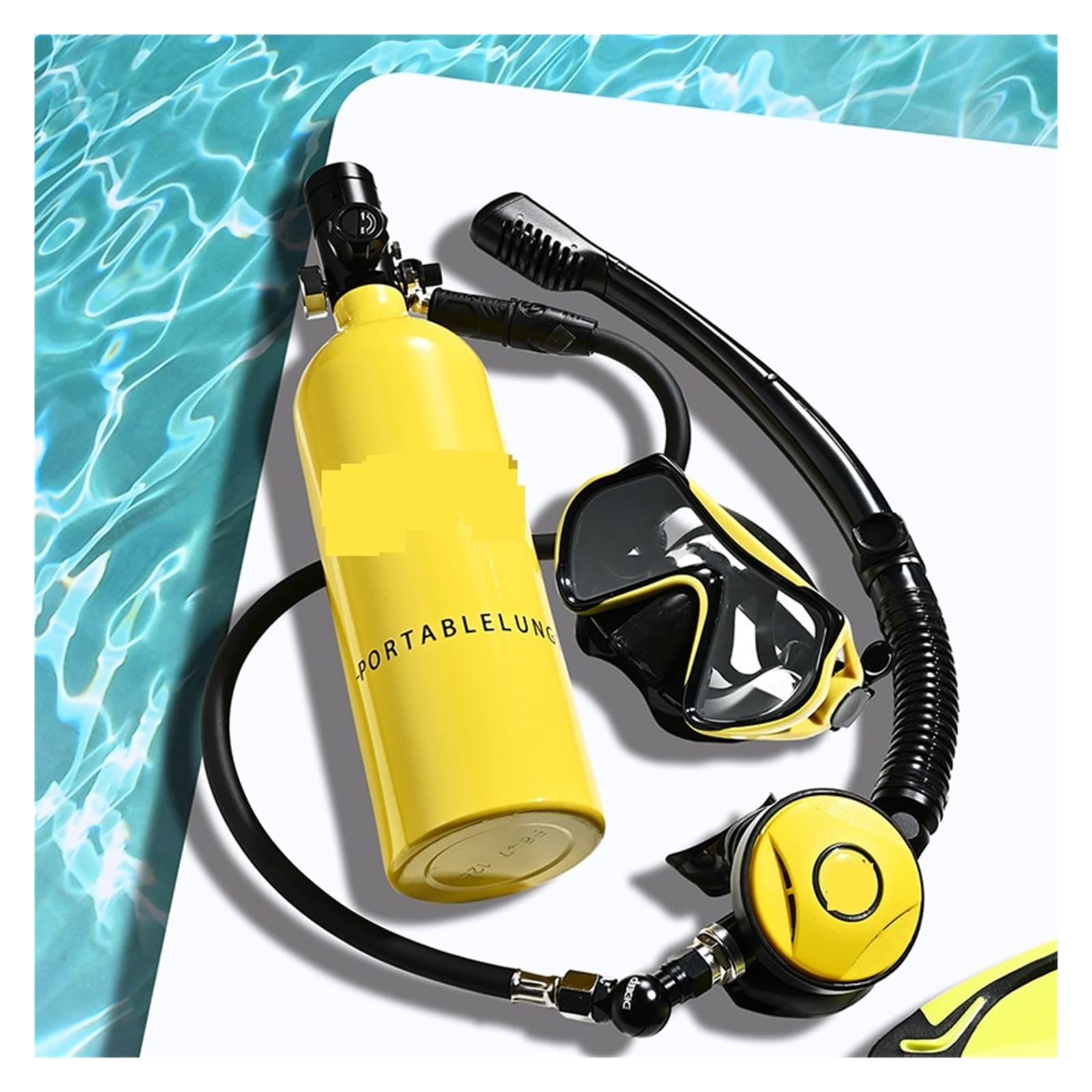 Unterwasseratmung Schnorchel-Unterwassertauch-Rebreather-Tauchgerät, Tragbare Tiefschnorchelausrüstung Ultrahohe Stabilität(Blackhead in Yellow Bottle)
