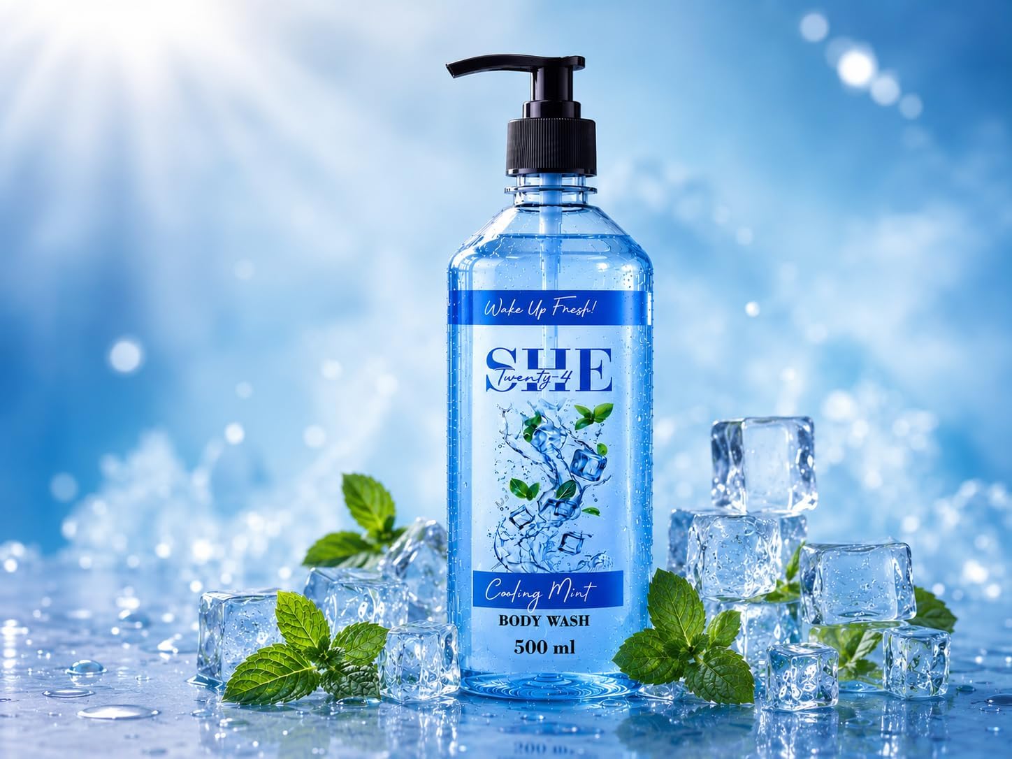 SHE Twenty-4 Blueberry Bliss Body Wash, Fruity Fragrance, Exfoliating & Refreshing Formula, For All Skin Types, 500 ml