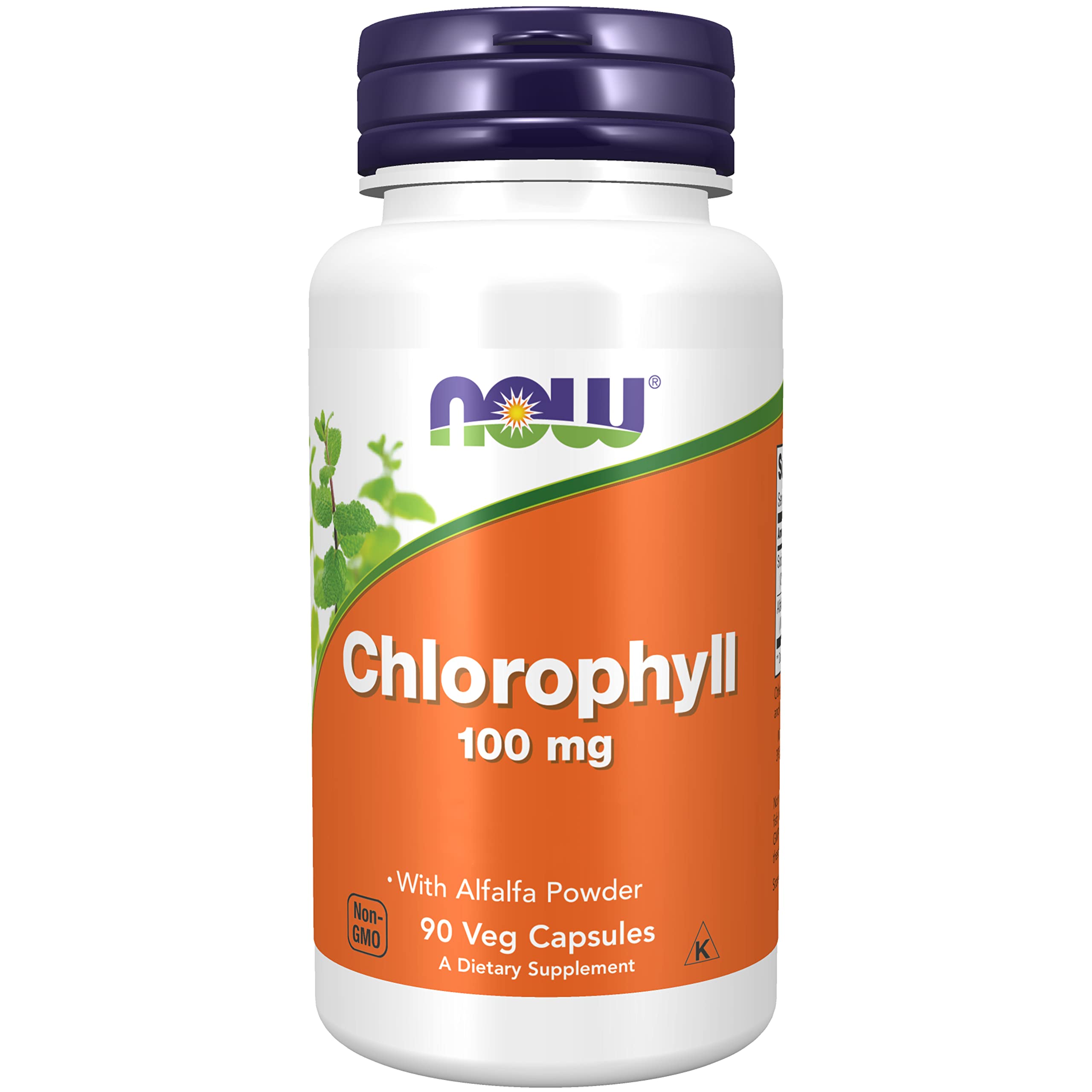 Now Foods, Chlorophylle, 100mg, 90 Capsules végétaliennes, Testé en Laboratoire, Végétal, Minéraux, Sans Gluten, Sans Soja, Végétarien