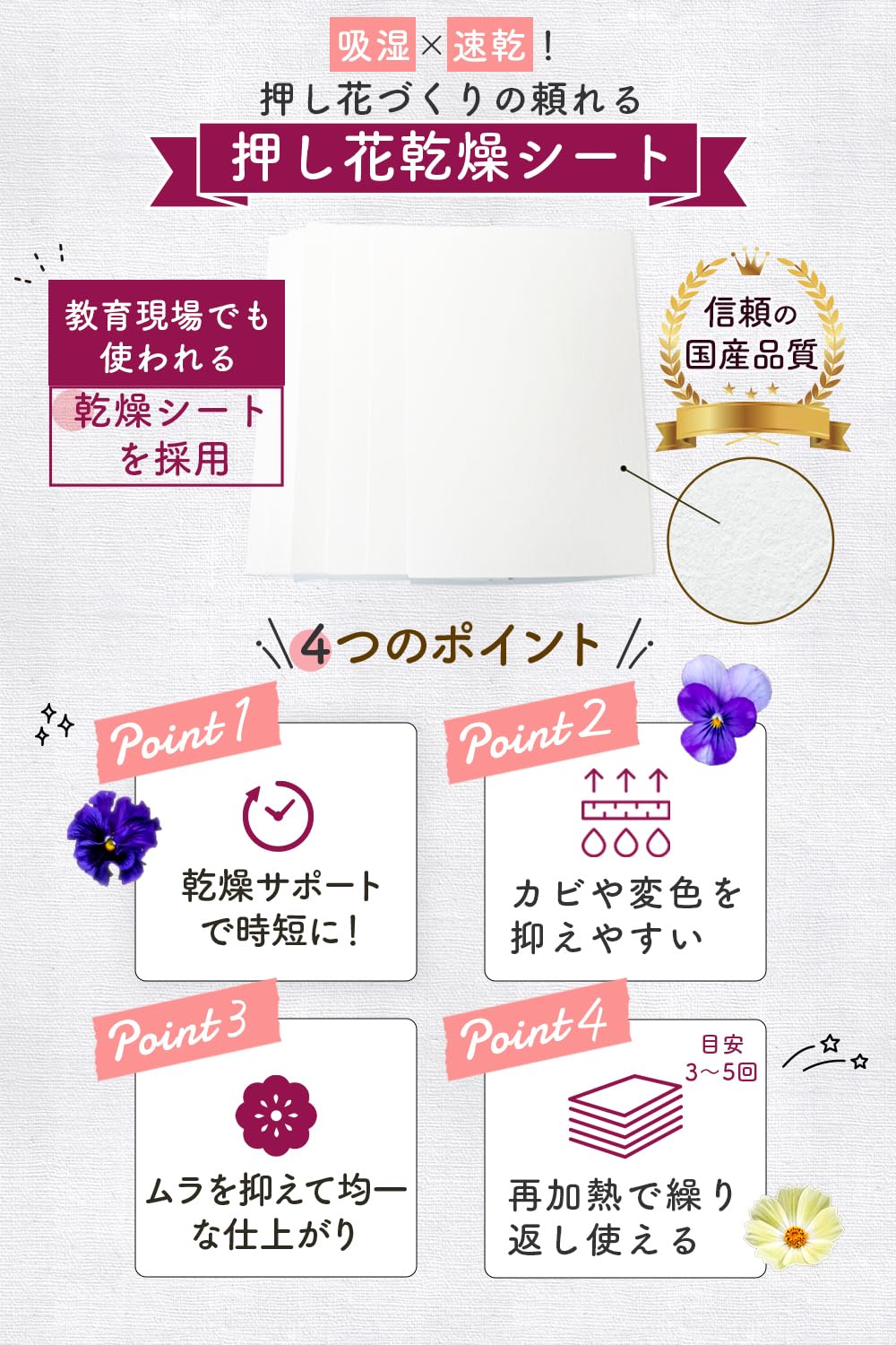 Amazon.co.jp: 【日本ヴォーグ社認定講師監修】 押し花キット 押し花