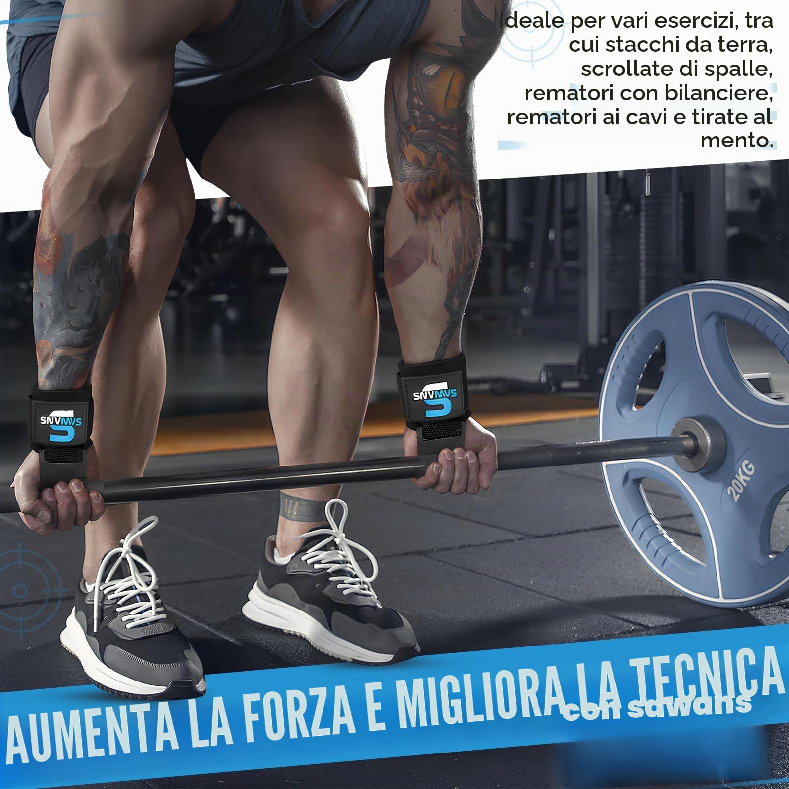 Supporto per il polso con chiusura a strappo per sollevamento pesi