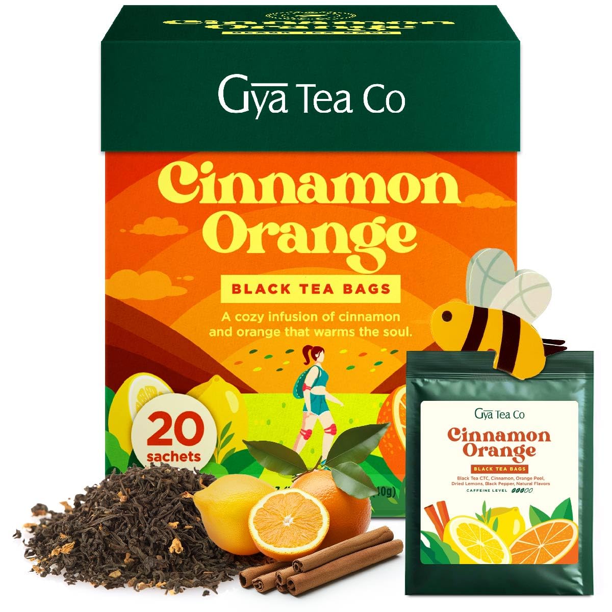 Amazon.com: Gya Tea Co Cinnamon Orange Black Tea Bags (20 Bags ...