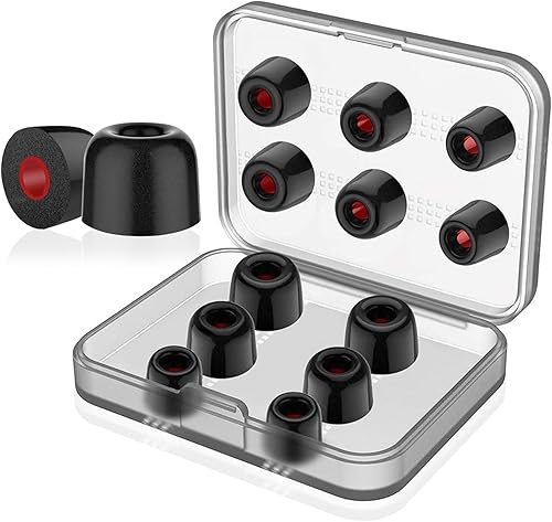 Miniatura 8 de 6 pares de puntas de espuma viscoelástica para auriculares de espuma de rebote lento, se adaptan a auriculares intraurales de 0.197 in a 0.236 in,