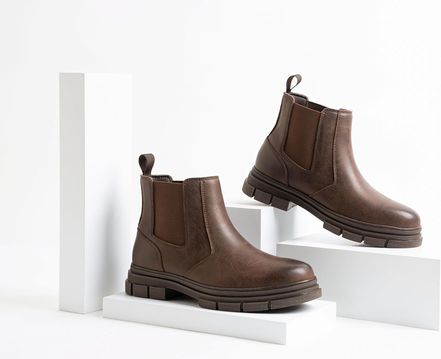 Jousen Chelsea Leather Boots Men Casual Slip On Boots for Men Ankle Dress Mens Boots - Image 7