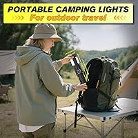 Vista 8 de Portable Camping Lights with Stand, 5000LM Rechargeable LED Flashlight, 9 Color Modes, Collapsible Camping Lantern Tent Light with Magnetic Base for