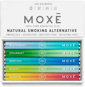 MOXE Natural Smokeless Inhaler New Scents 5 PK, Non-Electric Craving Relief
