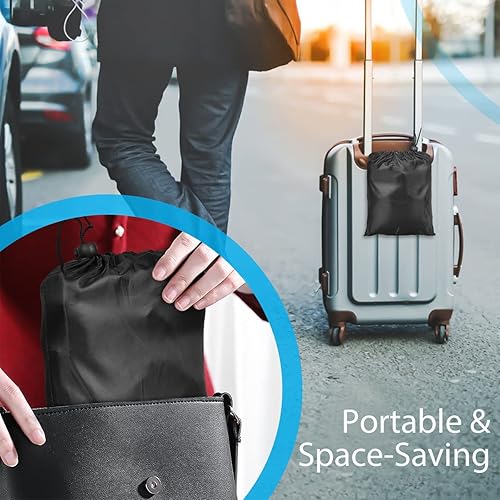 Miniatura 7 de BESKAR Paquete de 2 reposapiés de avión, hamaca de viaje para vuelo largo, color negro