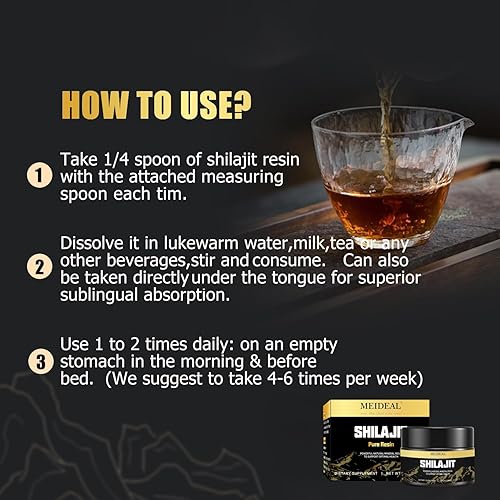 Miniatura 6 de Shilajit - Resina Shilajit orgánica pura del Himalaya, resina Shilajit de grado dorado con más de 85 oligoelementos y ácido fúlvico, suplemento