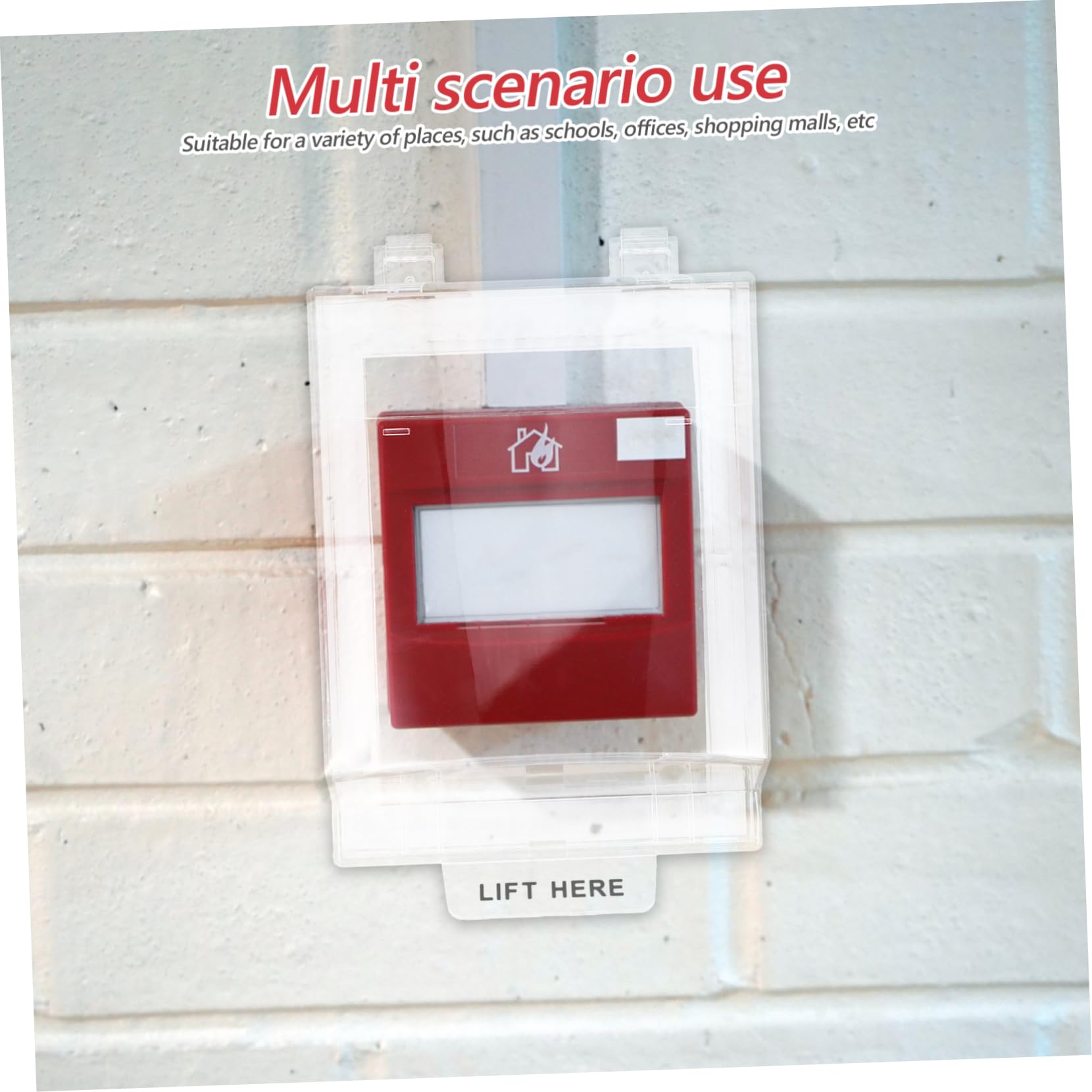 Protector de Botón de Alarma Manual de Plástico, Cobertura Total | Instalación Sencilla, Uso en Oficinas Interiores, Compatible Punto de Llamada de Incendio