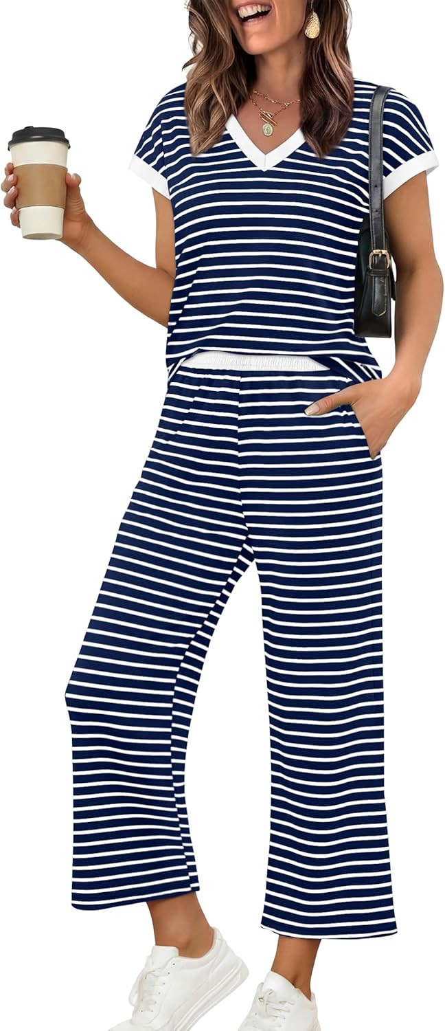 Sampeel Two Piece Sets for Women Lounge Sets Matching Sets Women Clothing Airport Travel Outfits Color Block