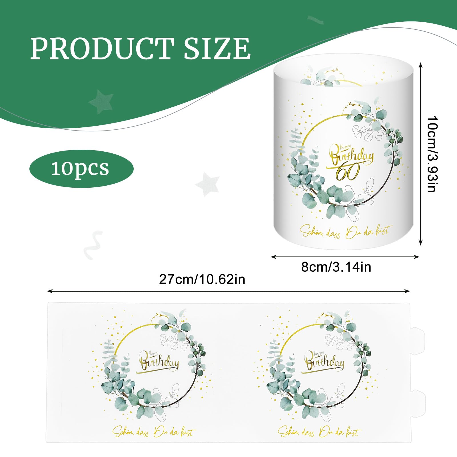 Lot De 12 Photophores Décoratifs De Table Pour 60 Ans