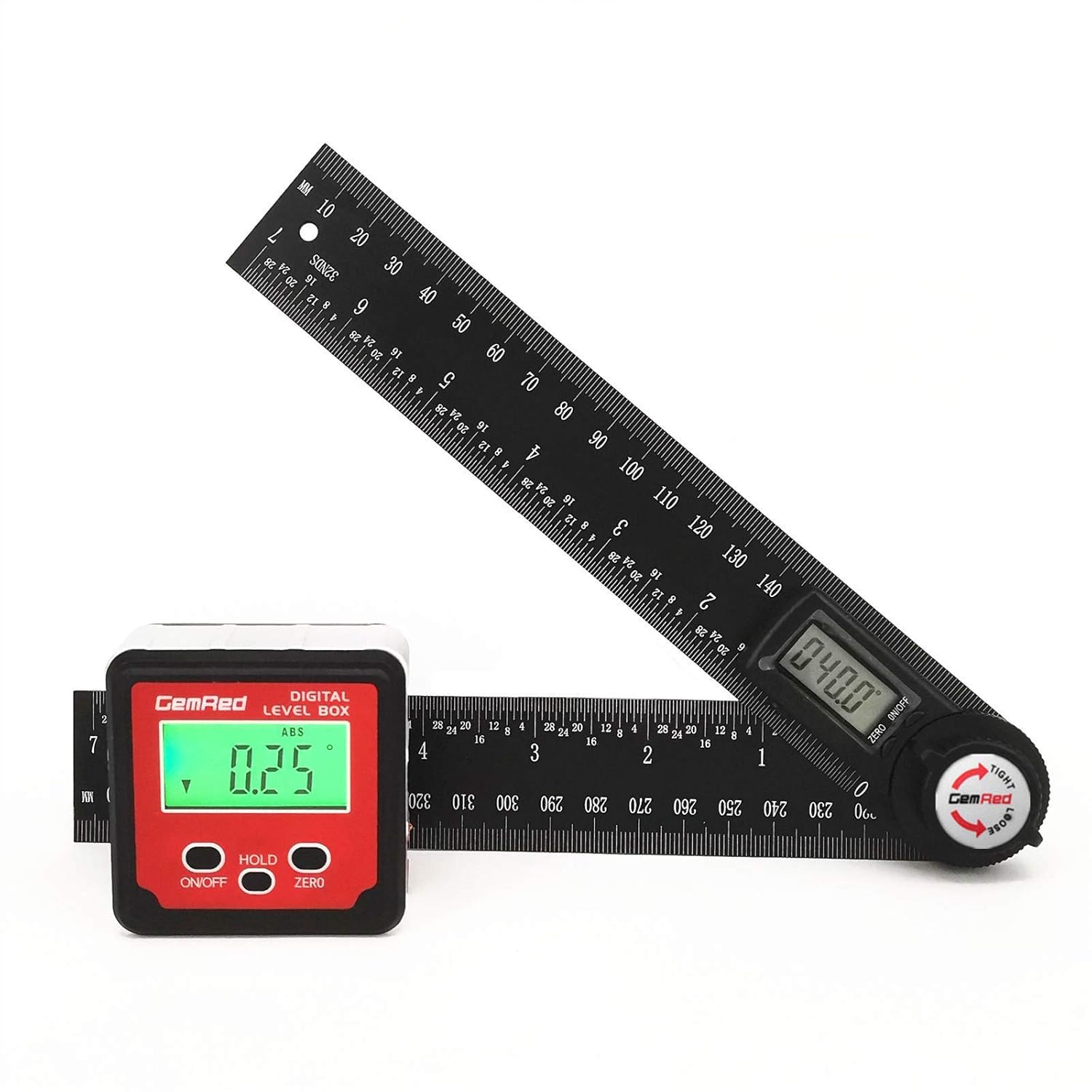GemRed Digital Angle Gauge& Aluminum Digital Protractor