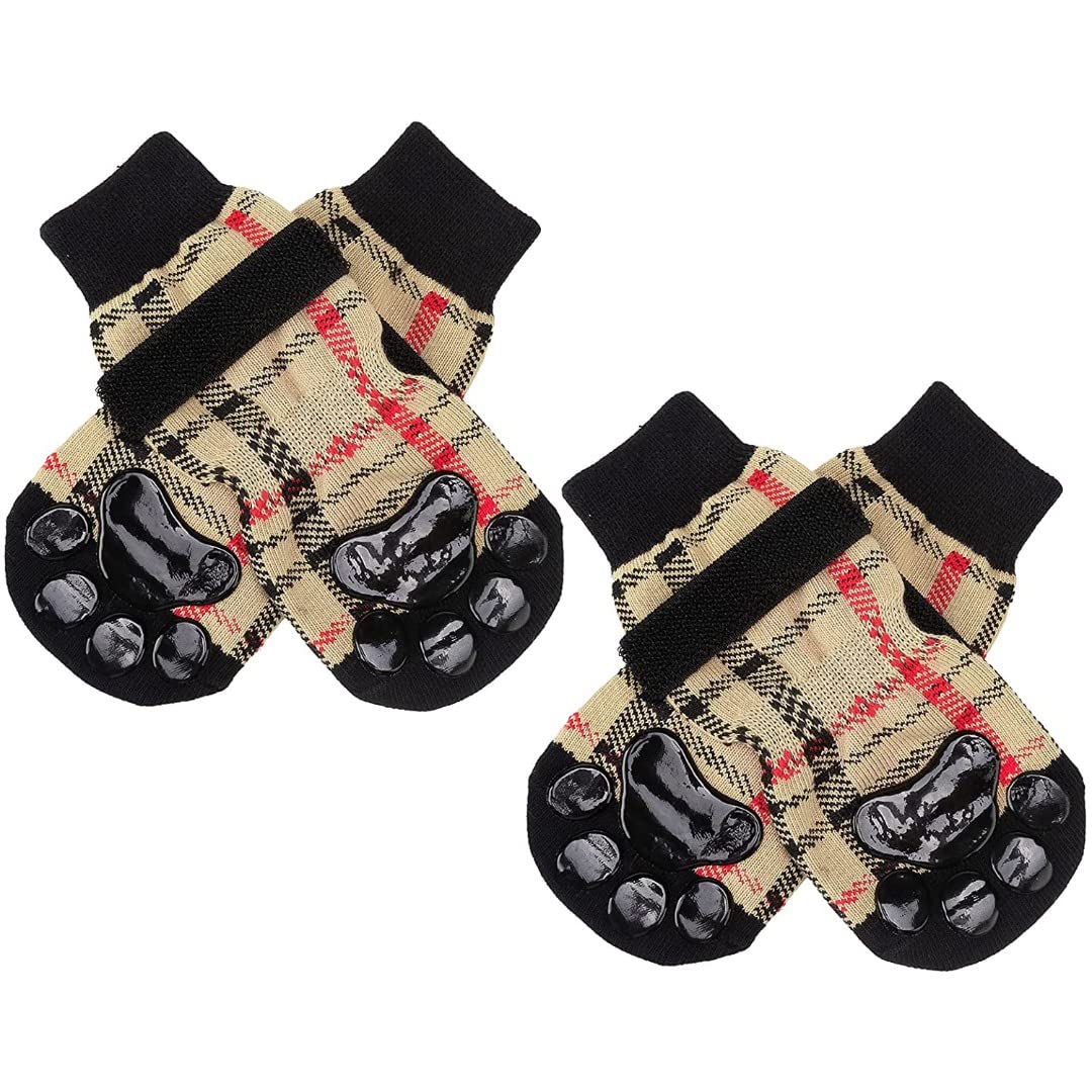 KUTKUT Double Sided Anti-Skid Knit Socks for Medium, Large Dogs | Traction Control Non-Slip Pet Paw Protectors with Grips For Big Dogs | Better Control on Hardwood Floor Paw Protector ( SIZE: L x W: 6 x 2.16") (B09LDDRNCW) Amazon Price History, Amazon Price Tracker