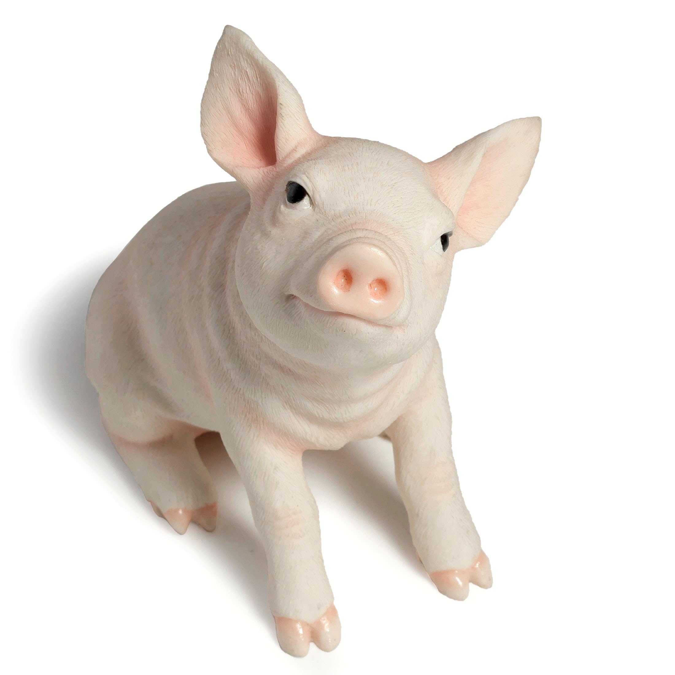 Unicorn Studio Baby Pig Pink Piglet Sitting Farm Animal Figurine, Pink