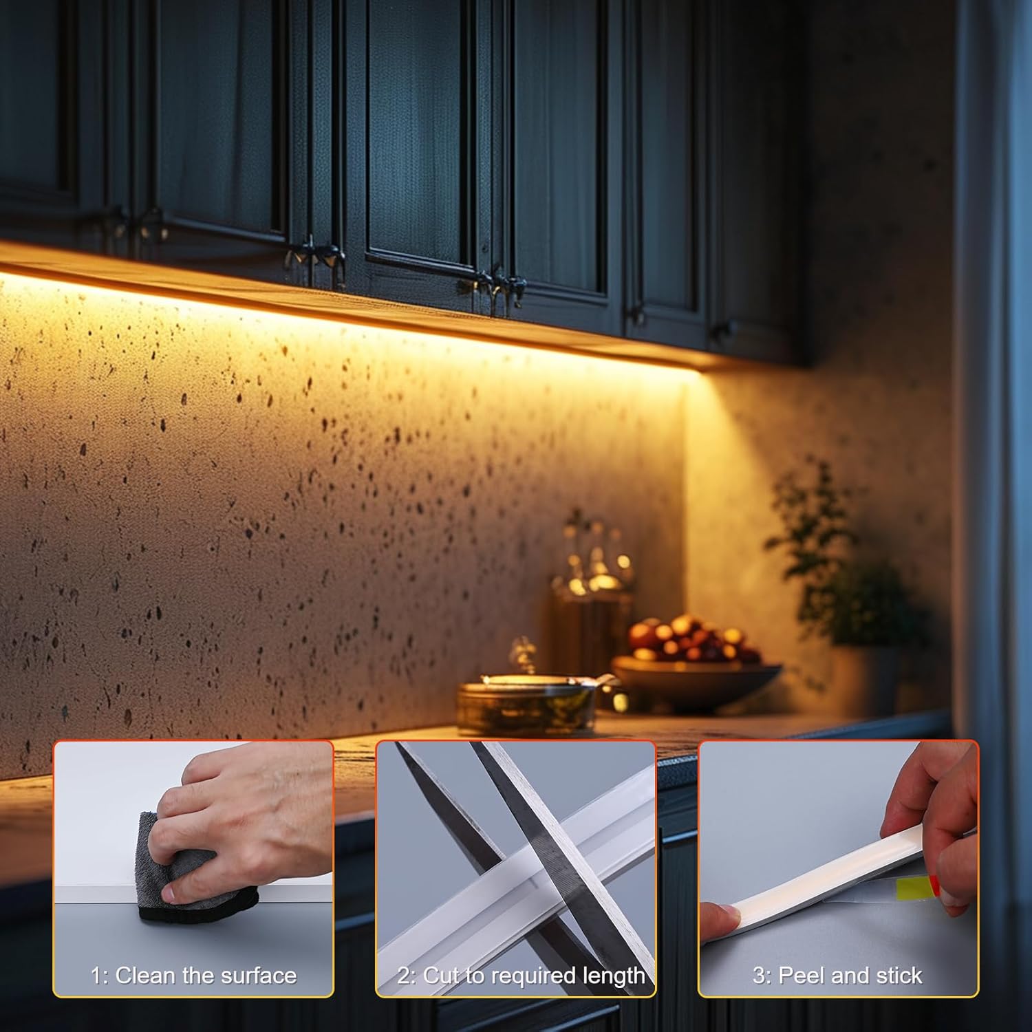 JOYLIT 24V COB Neon LED Strip Lights 16.4FT 3000K Warm White, Flexible Silicone IP67 Waterproof 480LEDs/M Seamless Glow Dimmable Rope Light for Patio, Bathroom, Kitchen Cabinets (Lights Only)