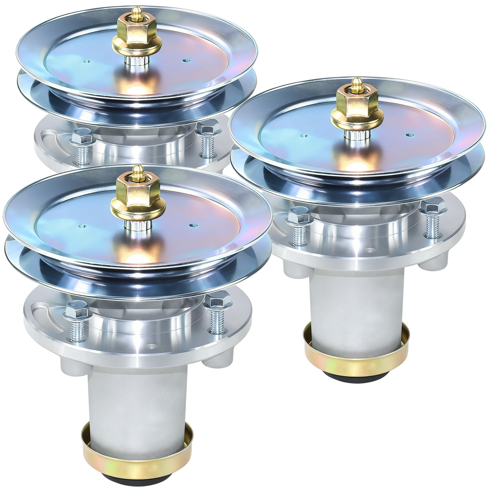 NIDAIFEI 3 Pack 539112170 Mandrel Assembly with 539113300 Spindle Pulley Replaces Husqvarna 539112170 Spindle Assembly for Husqvarna 61" MZ61 MZ 61