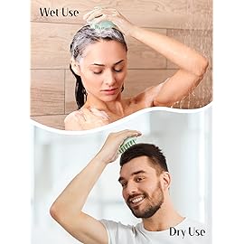 HEETA Hair Scalp Massager for Hair Growth, Shampoo Brush, Scalp Scrubber Exfoliator with Soft Silicone Bristles for Dandruff Removal to Relieve Stress, Wet Dry Use Updated Material, Green