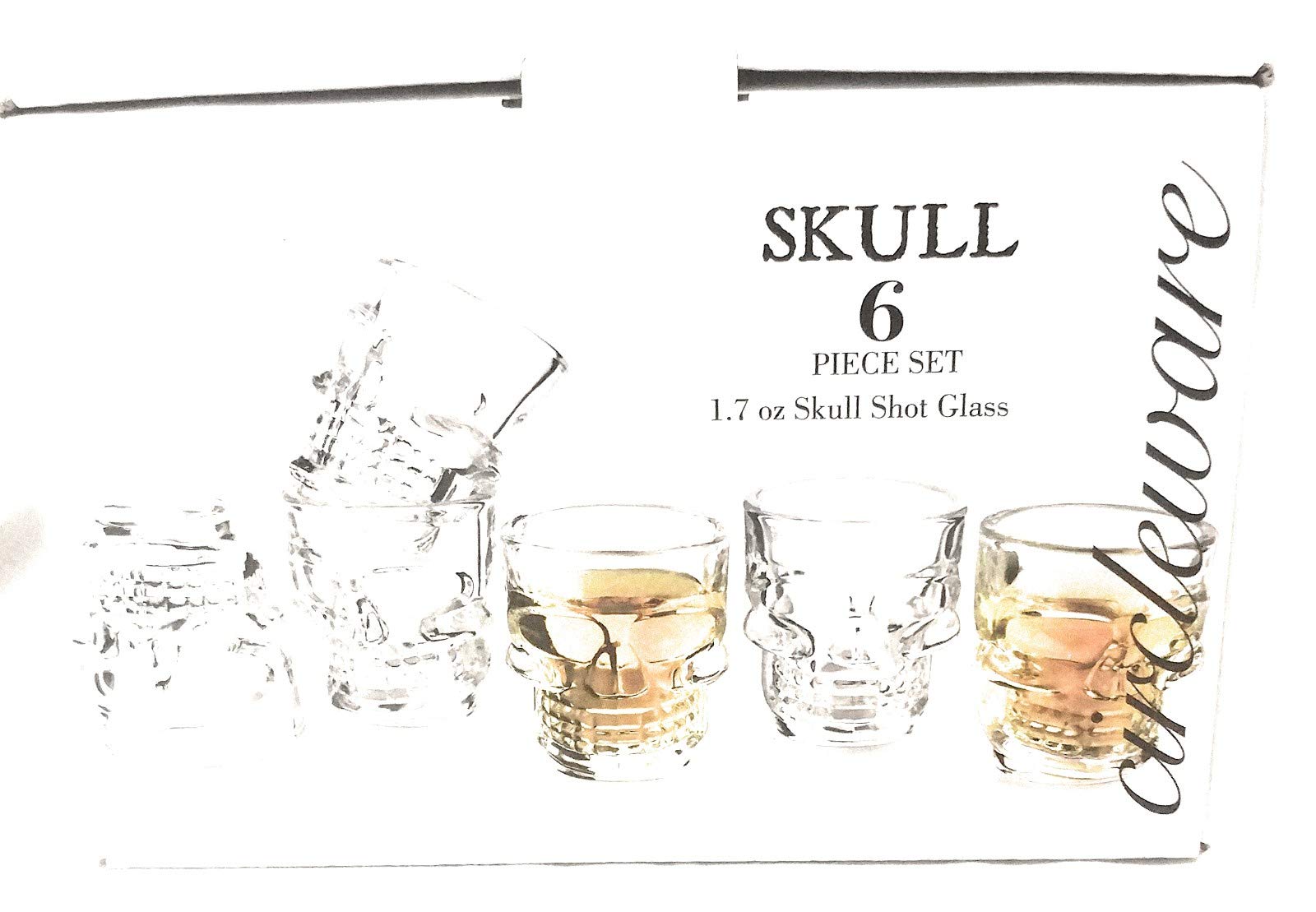 CirclewareClear Glass Skull Shot Glasses set of 6