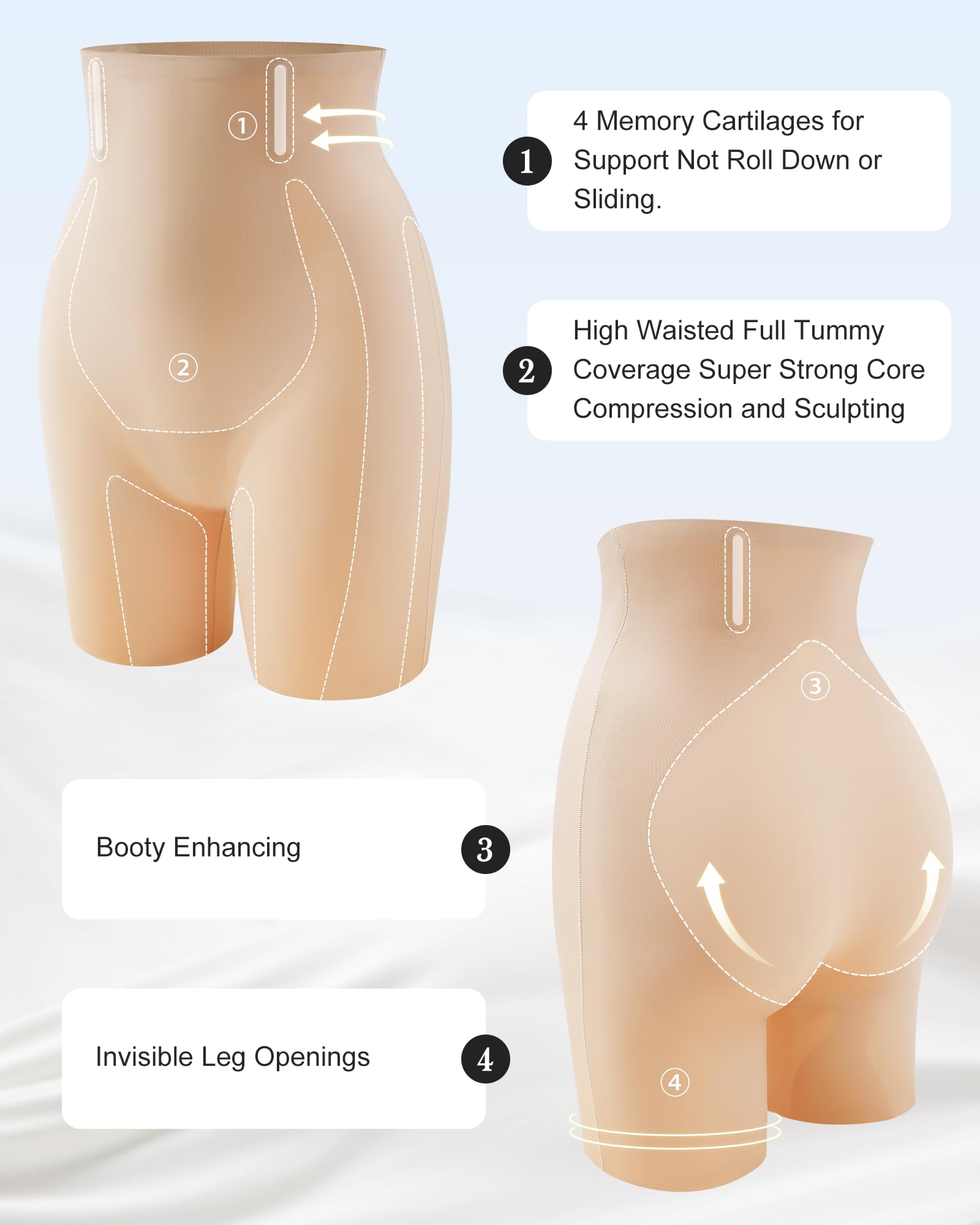 Levao Shapewear damskie majtki wyszczuplające brzuch, wysoka talia, bezszwowe spodnie gorsetowe z nogawkami, bielizna modelująca figurę, majtki po porodzie