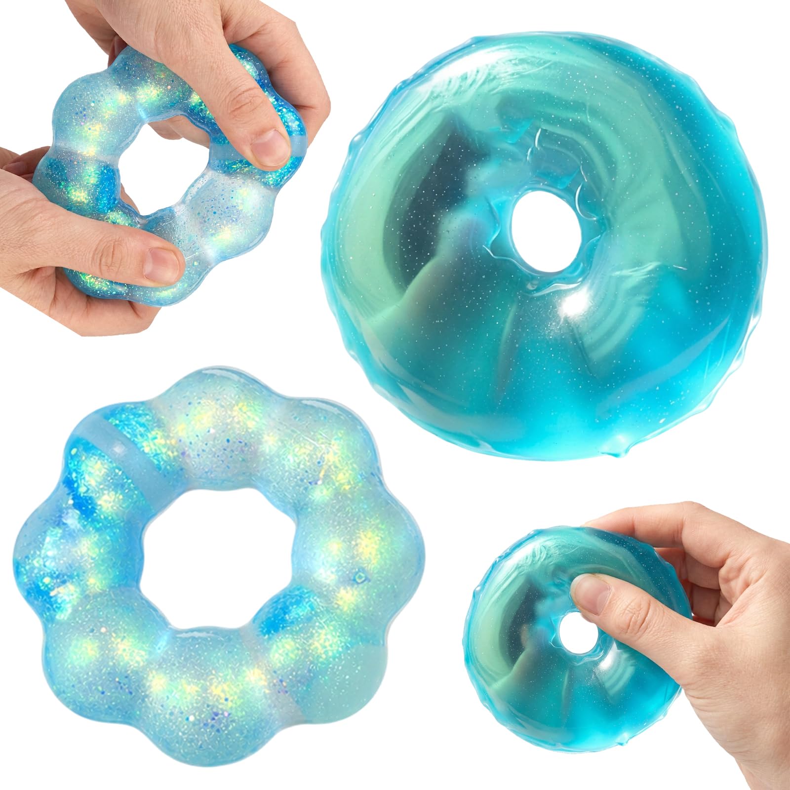 2PCS Donut Squishy, The blue Donut Squishy for Fidgeting and Daily Fun