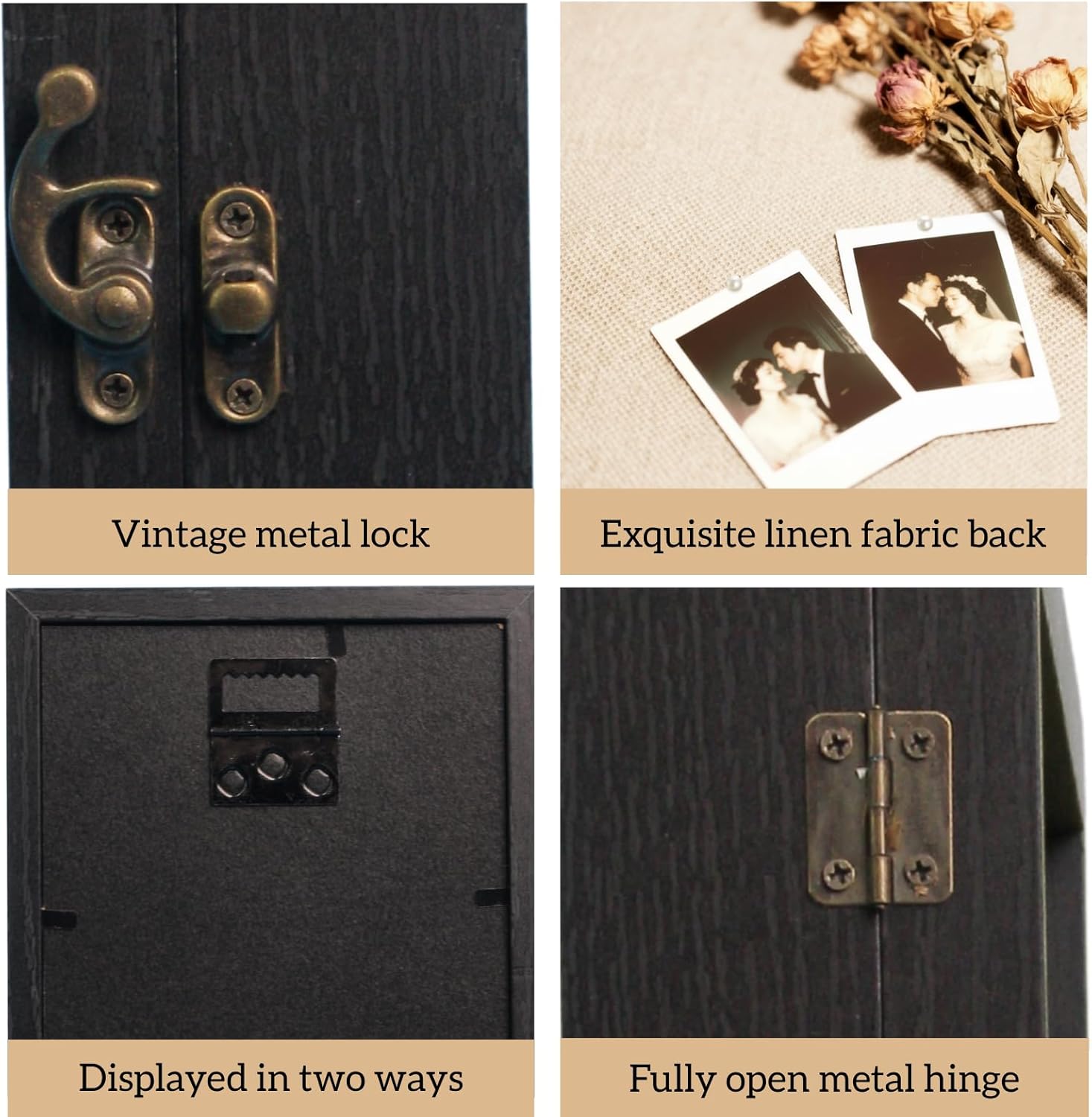 16x20 Large Black Shadow Box Frame - 1.57" Deep Wooden Display Case for Graduation Memory Box, Stole and Medals - Front Opening Door with Lock and Linen Back