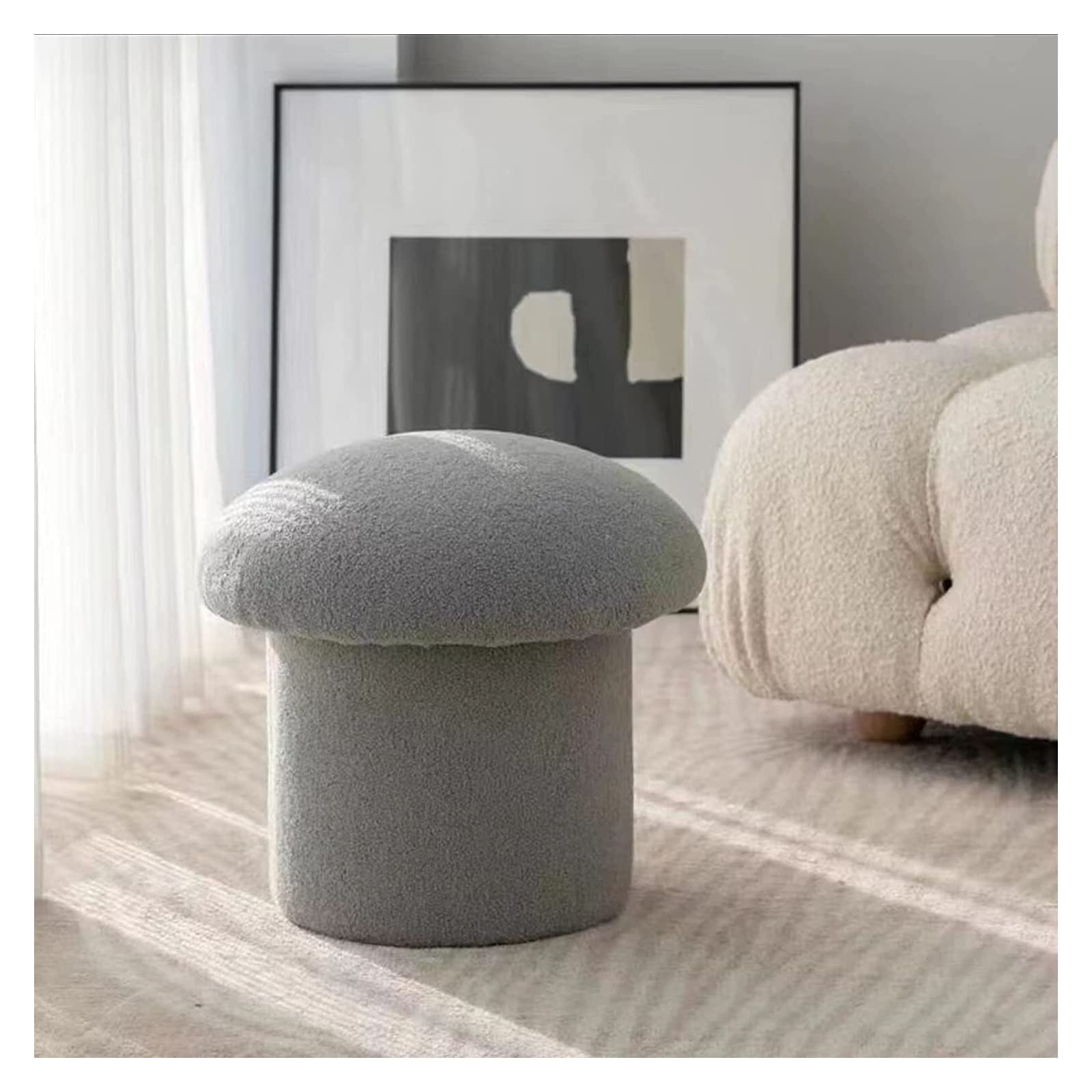 Siège en tissu doux premium et tabouret de rangement structure renforcée