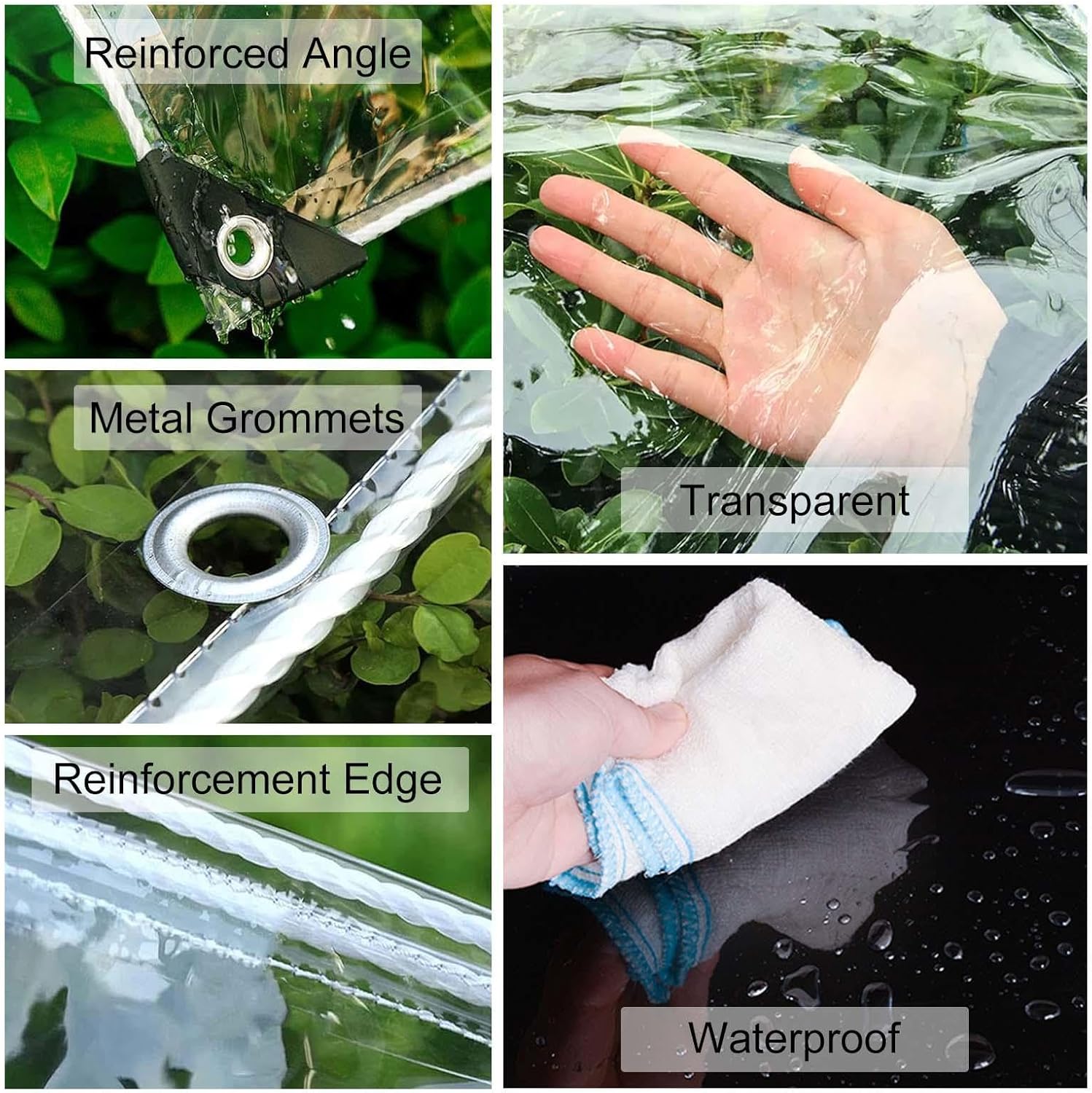 Waterproof Transparent Tarpaulin Side Panels,Pergola Gazebo Carport Clear Tarp Curtains With Zipper,0.3mm Weatherproof Pvc Tarpaulin Cover,Partition Curtains,With Grommets,L×H-1*2.8m(3.3*9.2ft)
