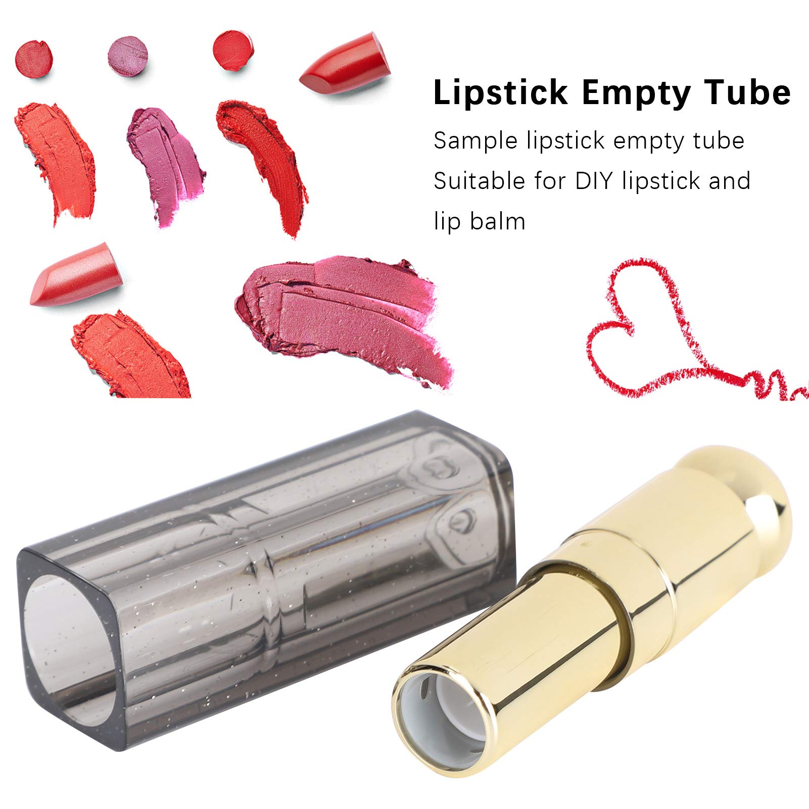 ANKROYU 10PCS Refillable Lipstick Tubes, Reusable Empty Containers for DIY Lip Balm and Homemade Makeup, White - Image 3