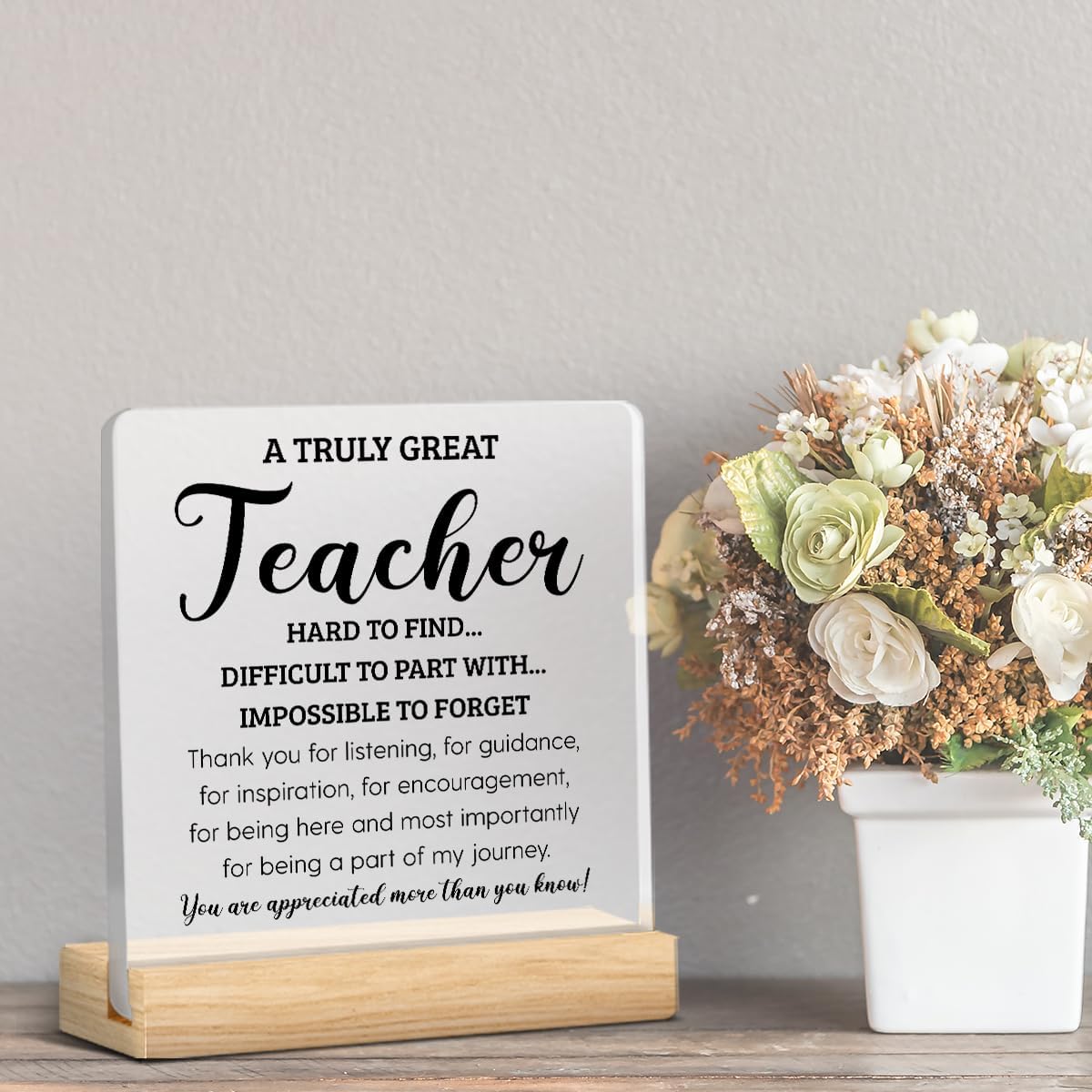 Teacher Appreciation Gifts for Women Teacher Men Birthday Thank You Gifts Ideas for Teachers Office Desk Decor for Home Acrylic Sign Christmas Gift - Image 5