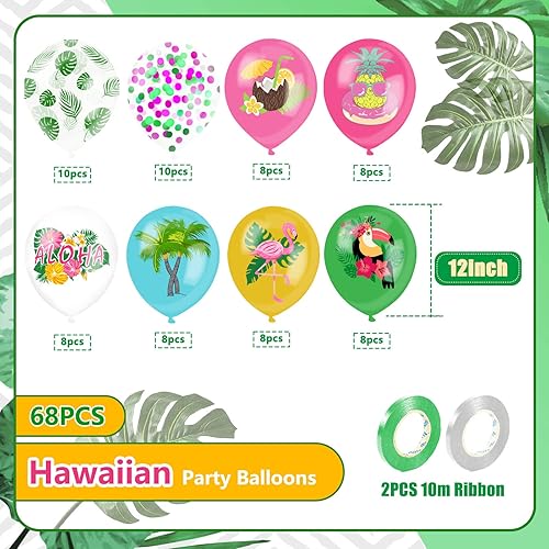 Miniatura 2 de 68 globos de decoración de fiesta hawaiana, globos hawaianos, globos de fiesta Luau, globos Aloha, globos de Luau para decoración de fiesta hawaiana