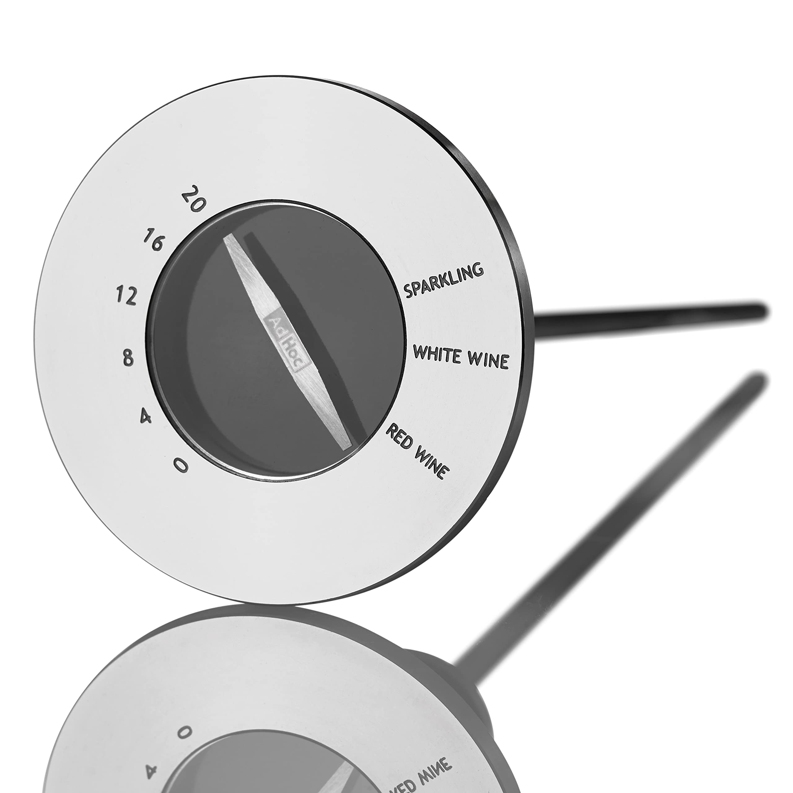 AdHoc FV43 CHAMP - Termometro per vino e chiusura in acciaio INOX, plastica/silicone