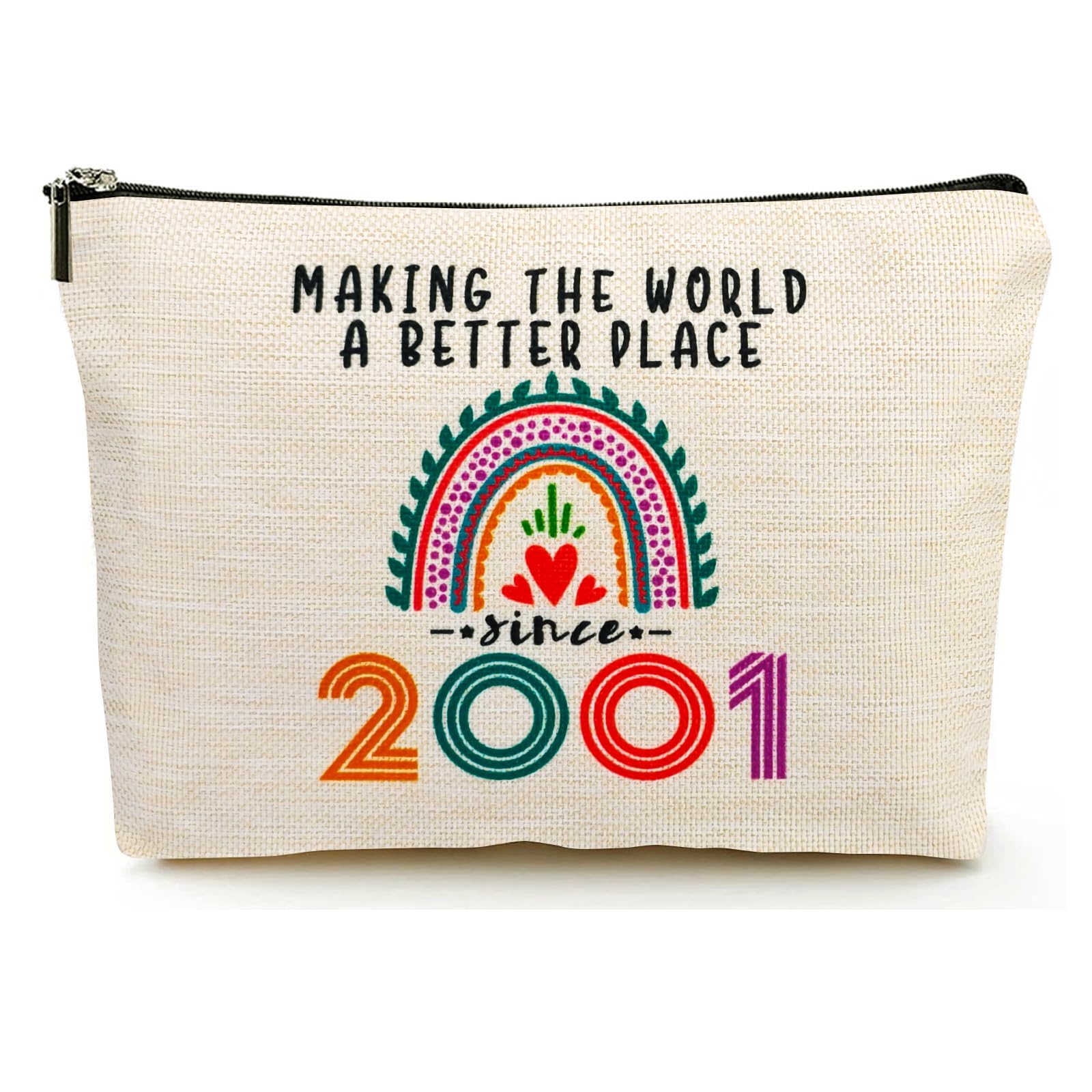Suemetic 25th Birthday Gifts for Her Makeup Bags, 2001 Happy 25th Birthday Decorations for Women Her, 25 Year Old Gifts Ideas for Daughter, Sister,