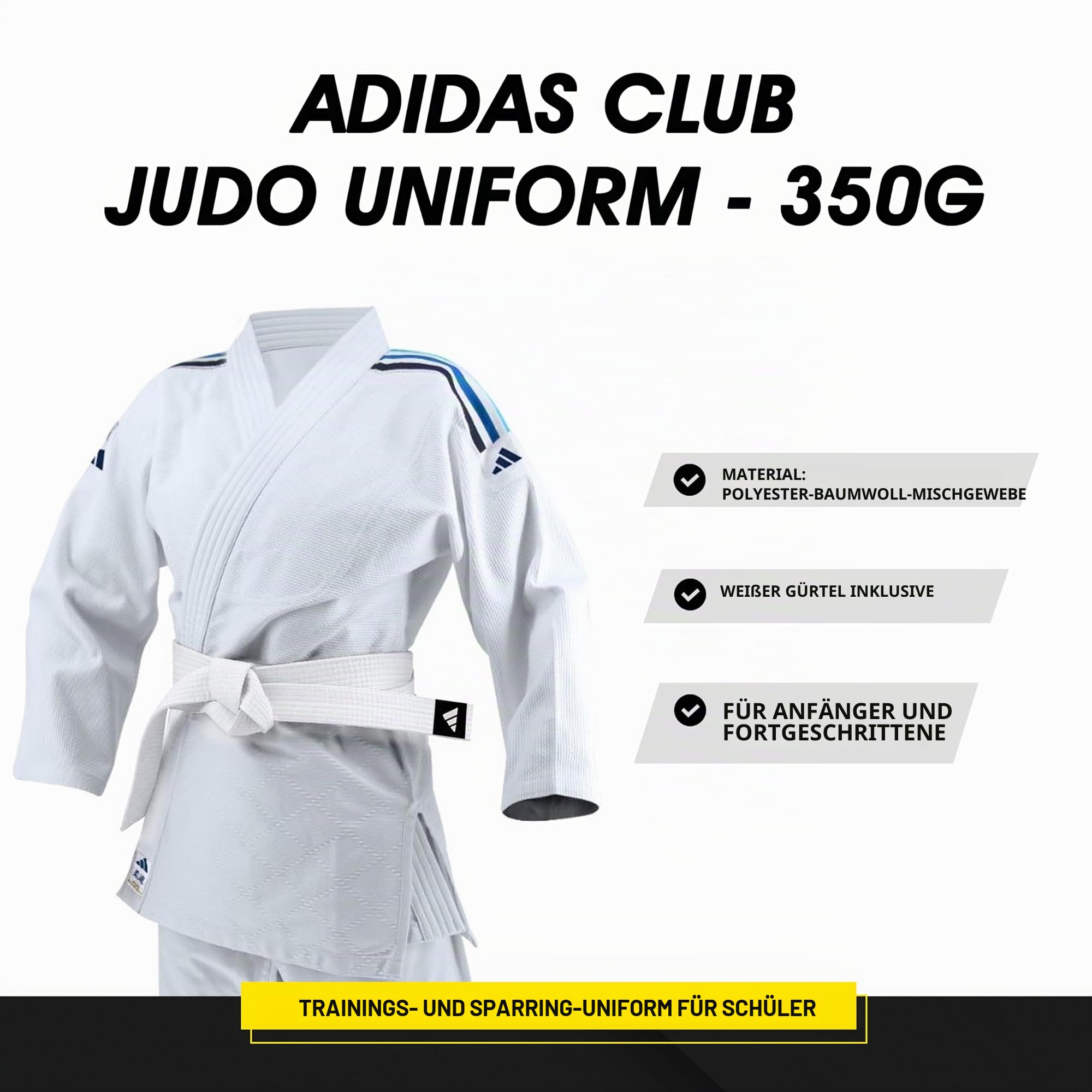 Adidas Club Judo Uniform 350g Weiß