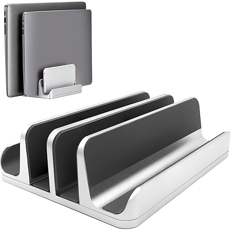 Amazon Co Jp ノートパソコン スタンド Pcスタンド 縦置き ２台収納 ホルダー幅調整可能 アルミ合金素材 Obenri Vertical Laptop Double Stand For Macbook Pro Air Mini Clamshell Mode All Notepc パソコン 周辺機器