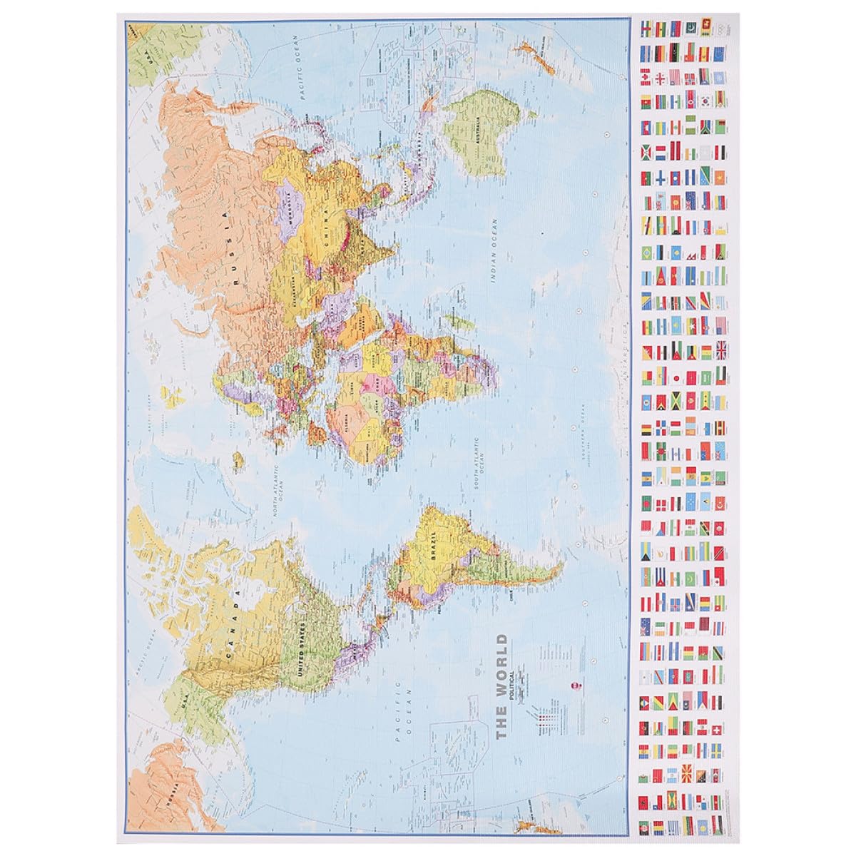 Mapa del mundo en lienzo sin marco Housoutil, decoración de pared ligera para salón