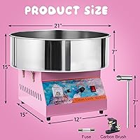Vista 5 de Máquina comercial de algodón de azúcar, máquina eléctrica de algodón rosa para eventos familiares, máquina de hilo dental para niños, fiesta