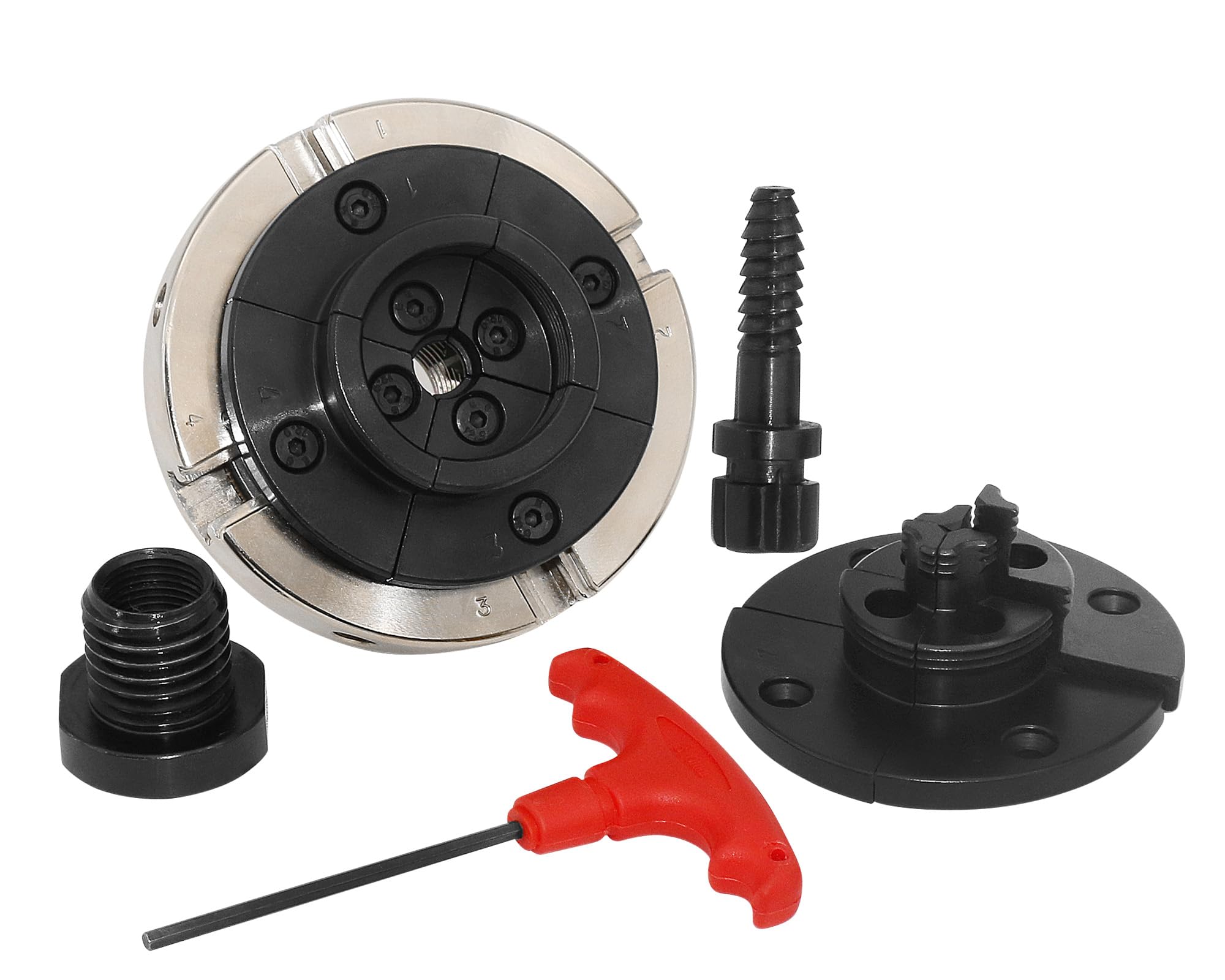 Wood Lathe Chuck 4-Inch 4-Jaw,Lathe Chucks for Woodturning M33 X 3.5 Lathe Spindle,4 Jaw Chuck for Wood Lathe with 1" X 8 TPI Adapter