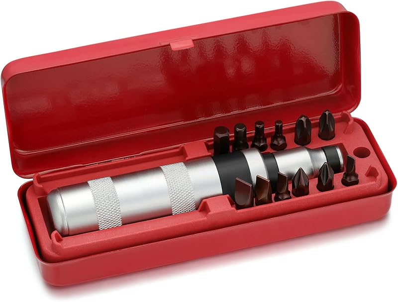 Juego de destornilladores de impacto reversibles manuales de 1/2" Extractor-12 destornilladores de impacto de acero S2 mucho más duraderos Desenganche sujetadores oxidados (destornillador de impacto corto)