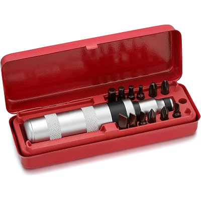 1/2" Hand Manual Reversible Impact Driver Set Extractor-12 PCS Impact Screwdriver S2 Steel Much More Durable Disengage Rusted Fasteners (Short Impact Screwdriver)